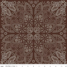 Load image into Gallery viewer, Handmade Valance or Curtain Panel Cowboys Bandana Brown
