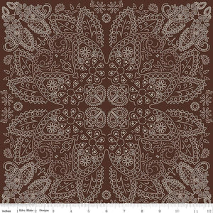 Handmade Valance or Curtain Panel Cowboys Bandana Brown