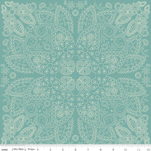 Load image into Gallery viewer, Handmade Valance or Curtain Panel Cowboys Bandana Teal
