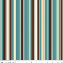 Load image into Gallery viewer, Handmade Valance or Curtain Panel Cowboys Stripes Teal
