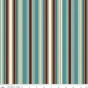 Handmade Valance or Curtain Panel Cowboys Stripes Teal