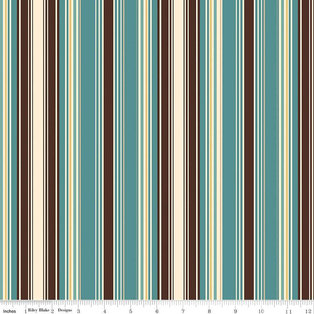 Handmade Valance or Curtain Panel Cowboys Stripes Teal