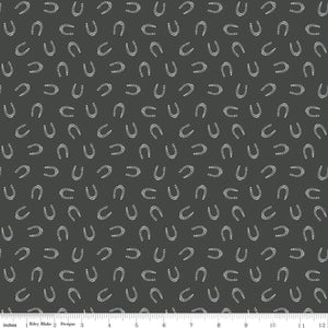 Handmade Valance or Curtain Panel Cowboys Horseshoes Graphite