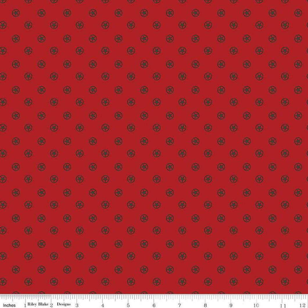 Handmade Valance or Curtain Panel Cowboys Circle Stars Barn Red