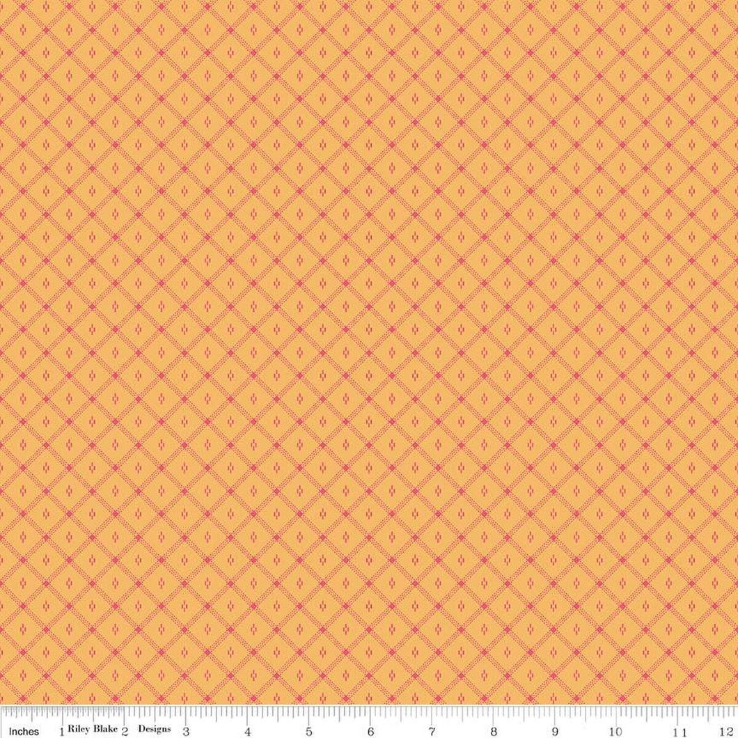 Piece & Plenty Flower Bed Marigold Cotton Fabric