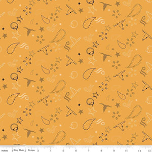 John Wayne Bandana Yellow Cotton Fabric