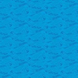 Hot Wheels Blue Dare to be Rad Cotton Fabric