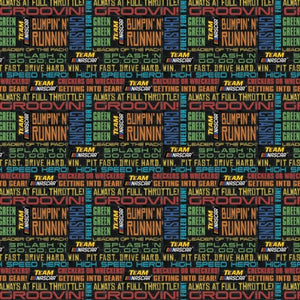Team Nascar Drive Fast Cotton Fabric