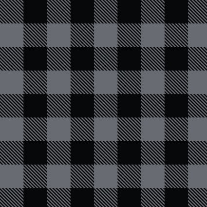 North of Ordinary Buffalo Plaid Black Grey Fleece Fabric