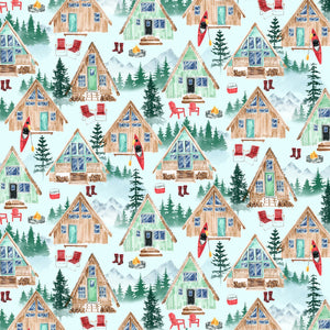 Handmade Placemat Or Table Runner Lake Houses Scenic Blue