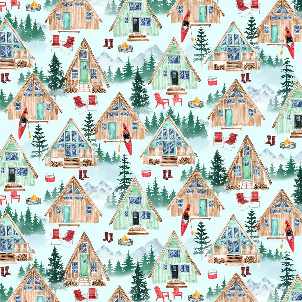 Handmade Placemat Or Table Runner Lake Houses Scenic Blue