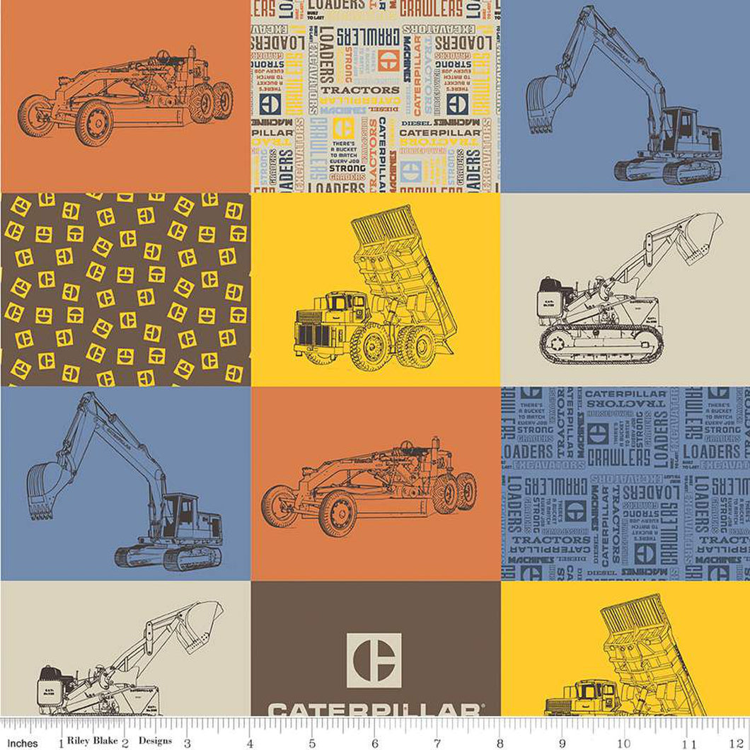 Vintage Caterpillar® Cheater Print Cotton Fabric