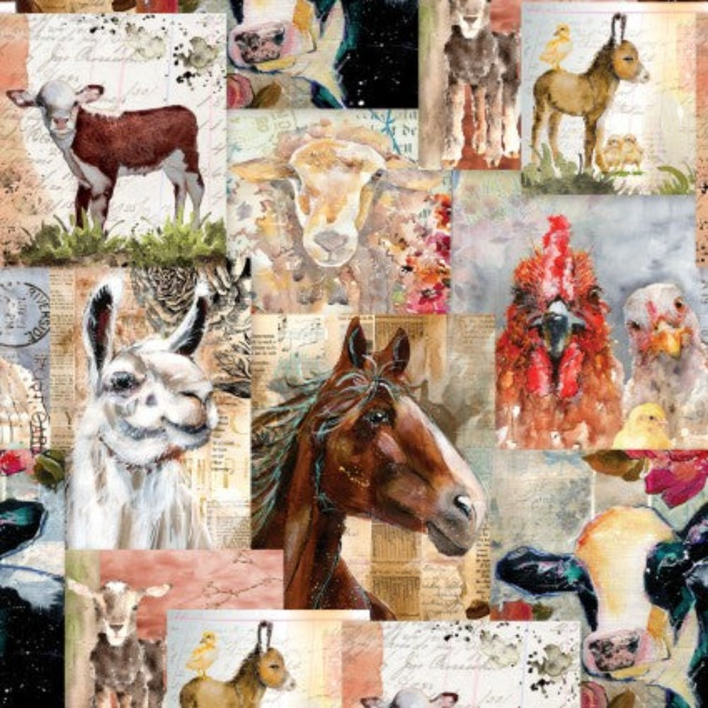 Handmade Placemat Or Table Runner Farm Life Collage
