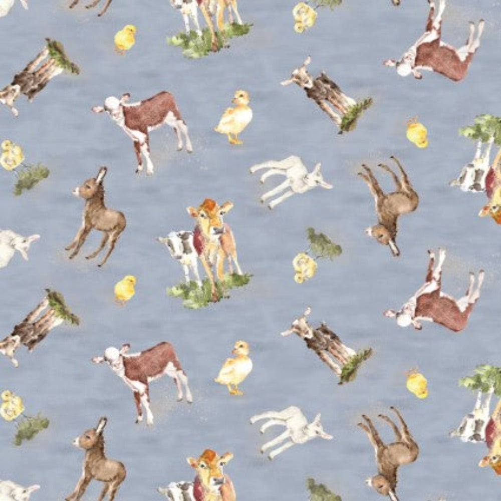 Handmade Placemat Or Table Runner Farm Life Baby Animals Slate
