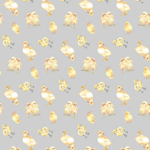 Handmade Placemat Or Table Runner Farm Life Chicks Light Grey Fabric