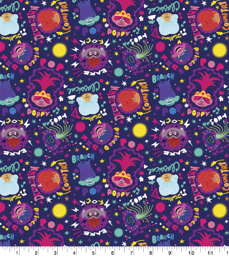 Trolls Party Cotton Fabric