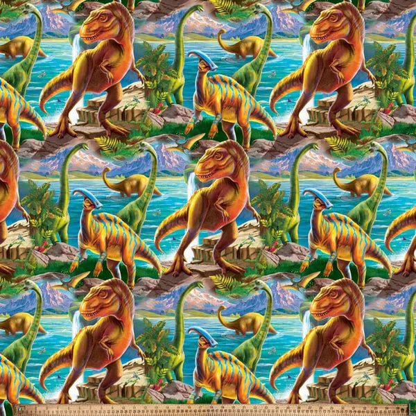 Dinosaurs T Rex Anti-Pill Premium Fleece Fabric