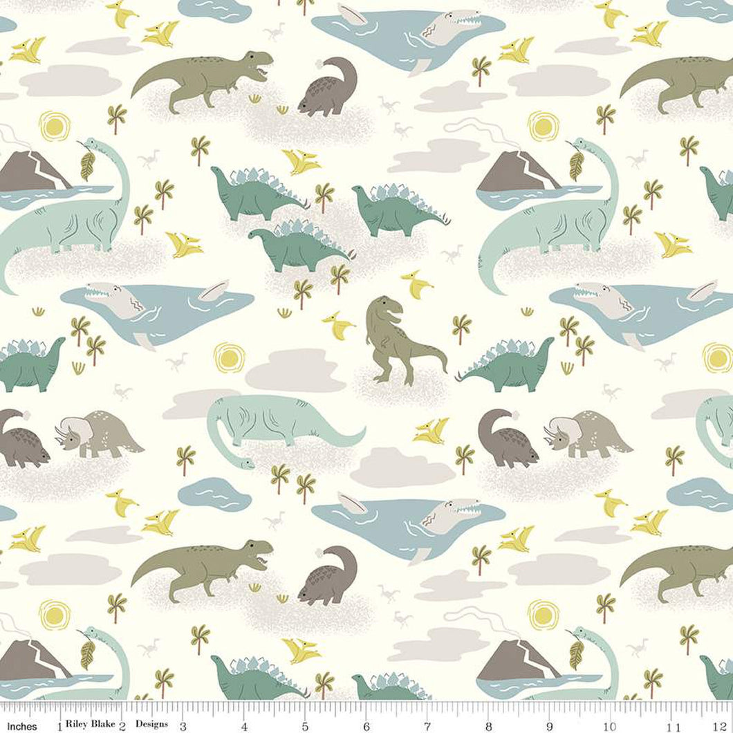 Handmade Blanket, Burp Rag/ Security Blanket, and Bib Roar Dinosaurs Main Cream