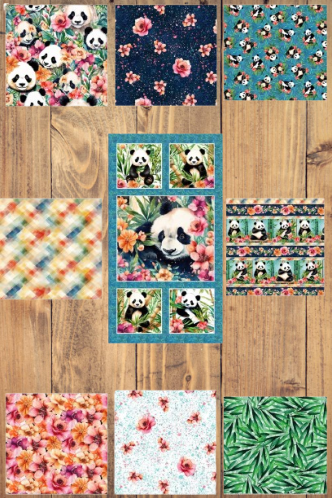 Assorted Panda Paradise Flat Fold Assortment 15 Yard Bundle Cotton Fabric