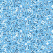 Load image into Gallery viewer, Handmade Placemat Or Table Runner Howdy Pard&#39;ner Bandana Blue
