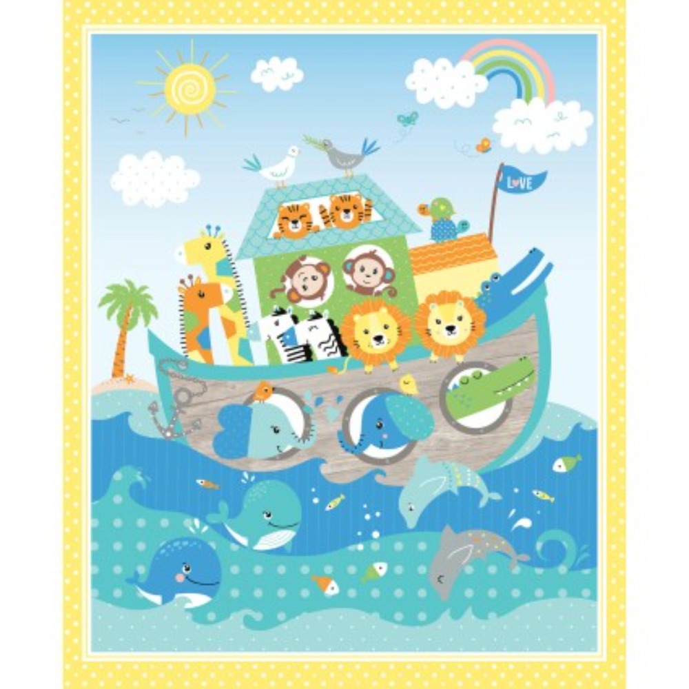 Noah's Journey Two by Two Panel Cotton Fabric