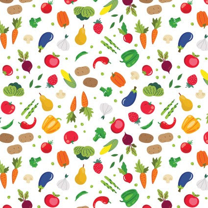 Barnyard Rules Veggie Patch Cotton Fabric