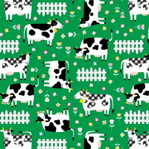Barnyard Rules Moo Crew Cotton Fabric