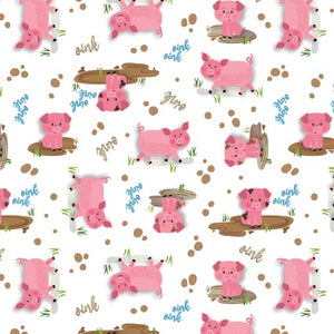 Barnyard Rules Hog Heaven Cotton Fabric