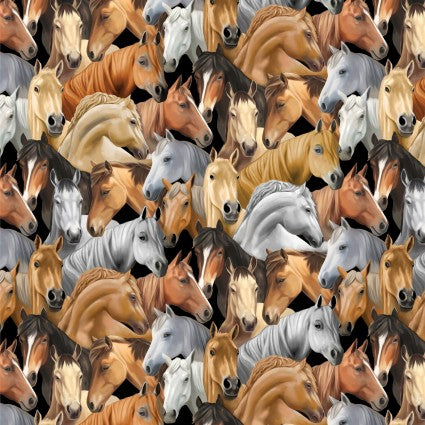 Yellowstone Packed Horses Cotton Fabric