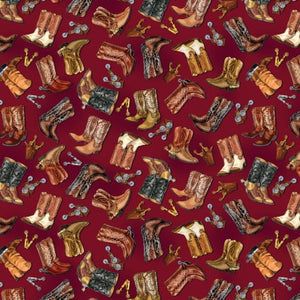 Yellowstone Cowboy Boots Cotton Fabric