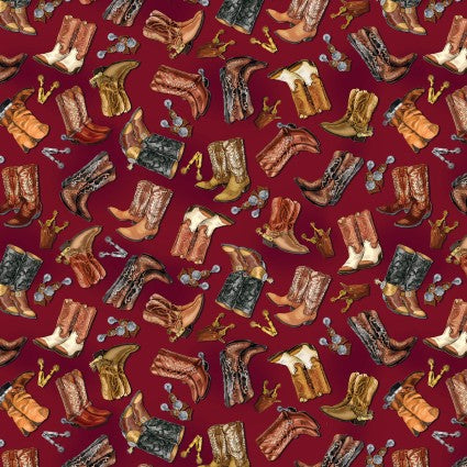 Yellowstone Cowboy Boots Cotton Fabric