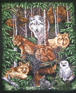 45" Wood Haven Cotton Panel Fabric