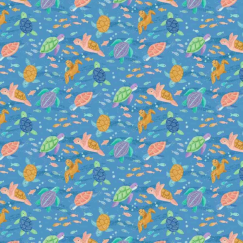 Tossed Sea Turtles Cotton Fabric