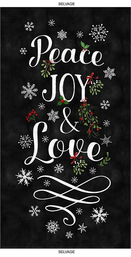 PEACE LOVE JOY Cotton Panel Fabric