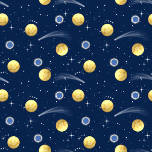 Handmade Placemat Or Table Runner Celestial Planets Navy