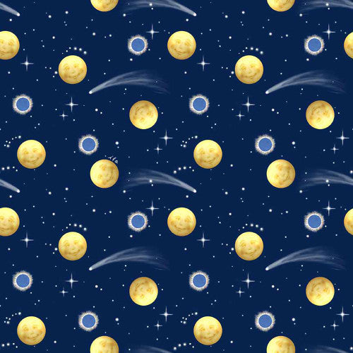 Handmade Placemat Or Table Runner Celestial Planets Navy