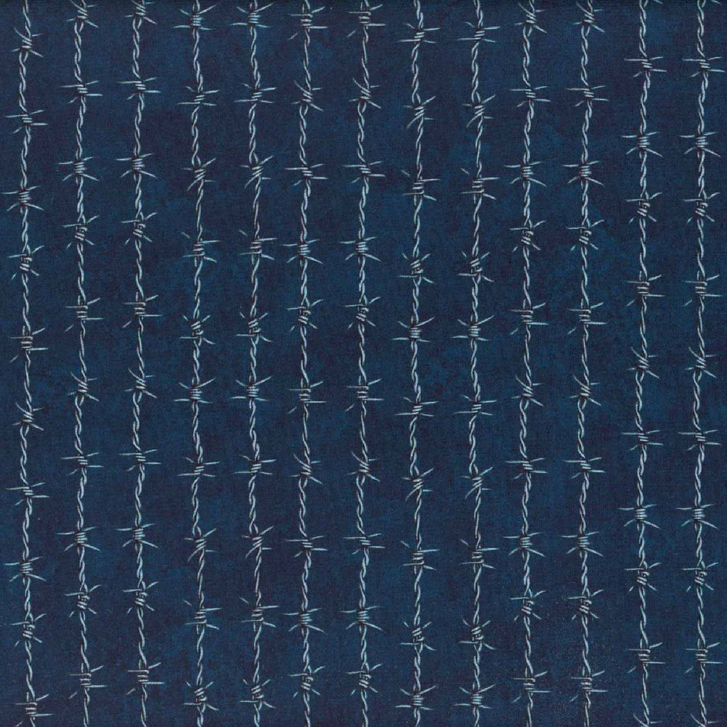 Running Wild Barbed Wire Navy Cotton Fabric
