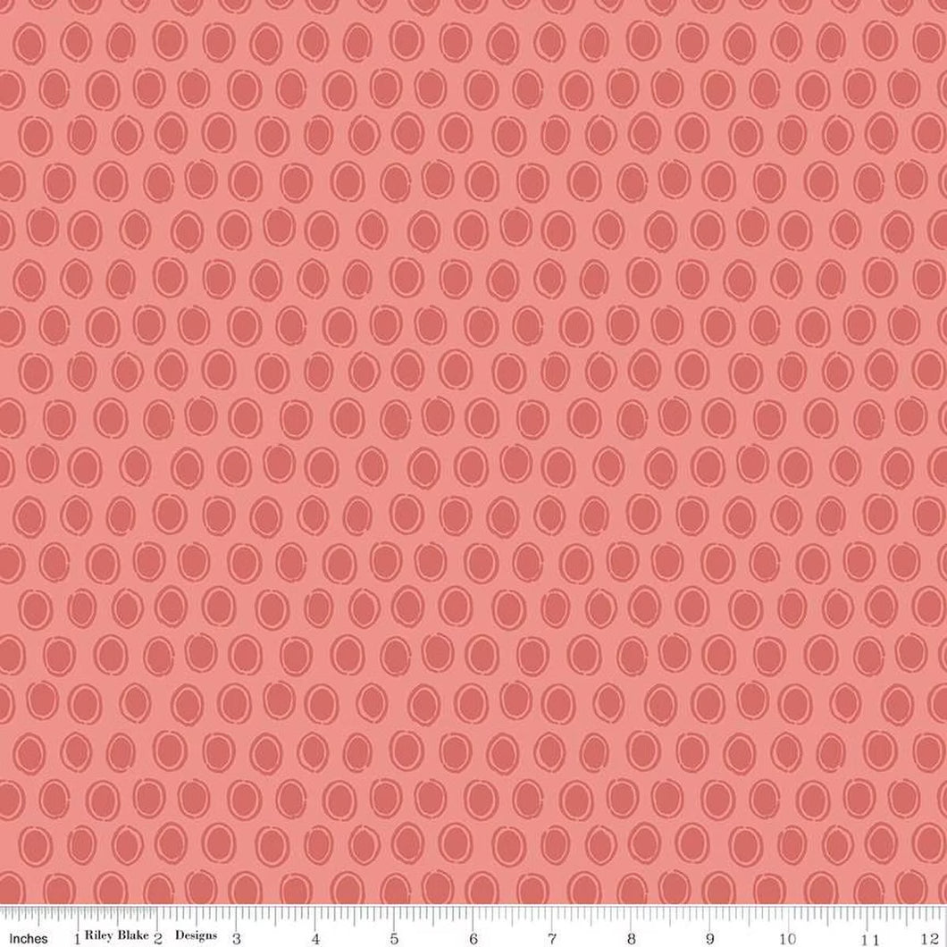 Handmade Valance or Curtain Panel Countryside Dot Coral