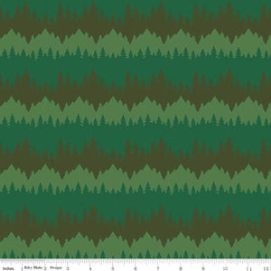 Only You Smokey Bear Tree Stripe Forest Cotton Fabric