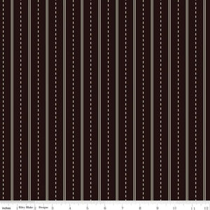 Route 66 Road Stripes Black Cotton Fabric