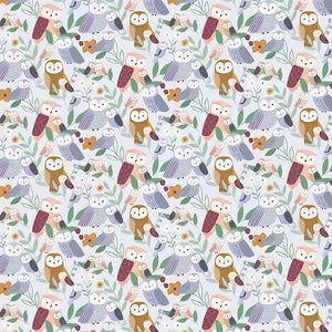 Don't give a Hoot Owl Misty Cotton Fabric