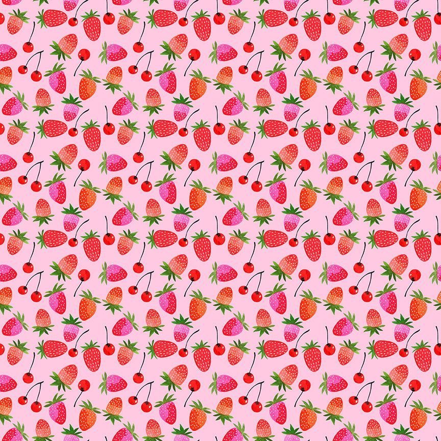 Sidestroke Boogie Peony Berries Cotton Fabric
