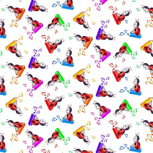 Painting The World Lady Bugs Allover Cotton Fabric