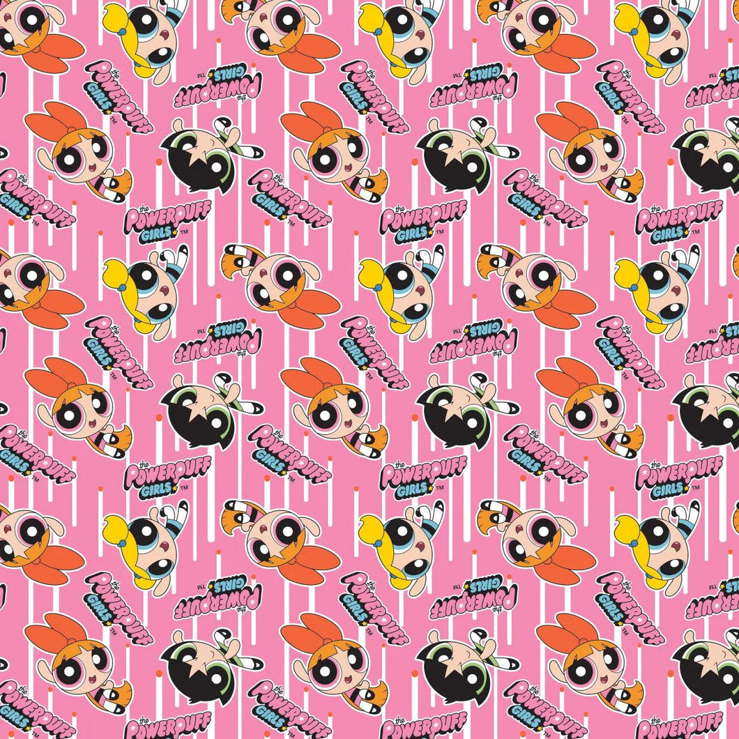 PowerPuff Girls Girls Action Poses Cotton Fabric