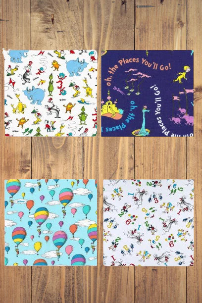 4 Half Yards  -Assorted Dr. Seuss Half Yard Bundle