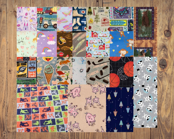 Assorted Novelty Flannel Fabric - 3 lb Scrap Bundle