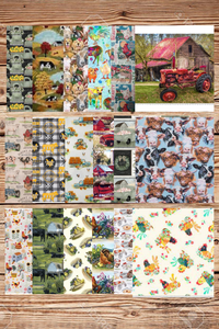 Assorted Farm Flat Fold Assortment 25 Yard Bundle Cotton Fabric