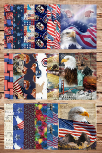 Assorted Patriotic Flat Fold Assortment 25 Yard Bundle Cotton Fabric