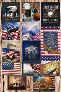 Assorted Patriotic Panel Flat Fold Assortment Bundle Cotton Fabric