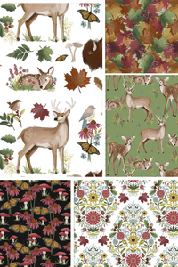 Assorted Autumn Meadow Flat Fold Assortment 10 or 25 Yards Bundle Cotton Fabric